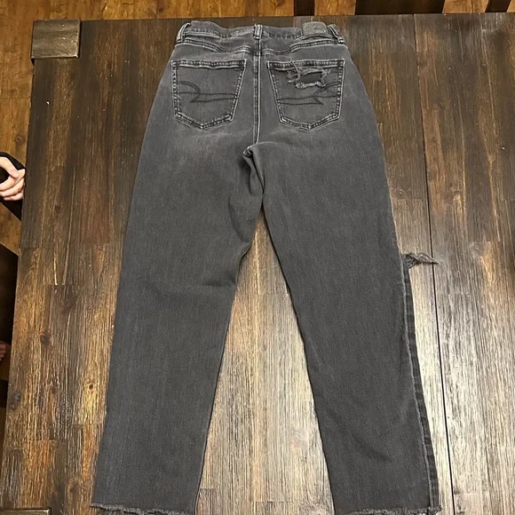 American Eagle Outfitters Distressed Black Straight Leg Jeans - Picture 2 of 4